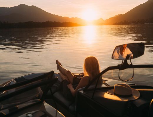 Adults Only Boutique Hotel direkt am Wolfgangsee Boot auf dem Wolfgangsee vom Adults Only Boutique Hotel Cortisen am See